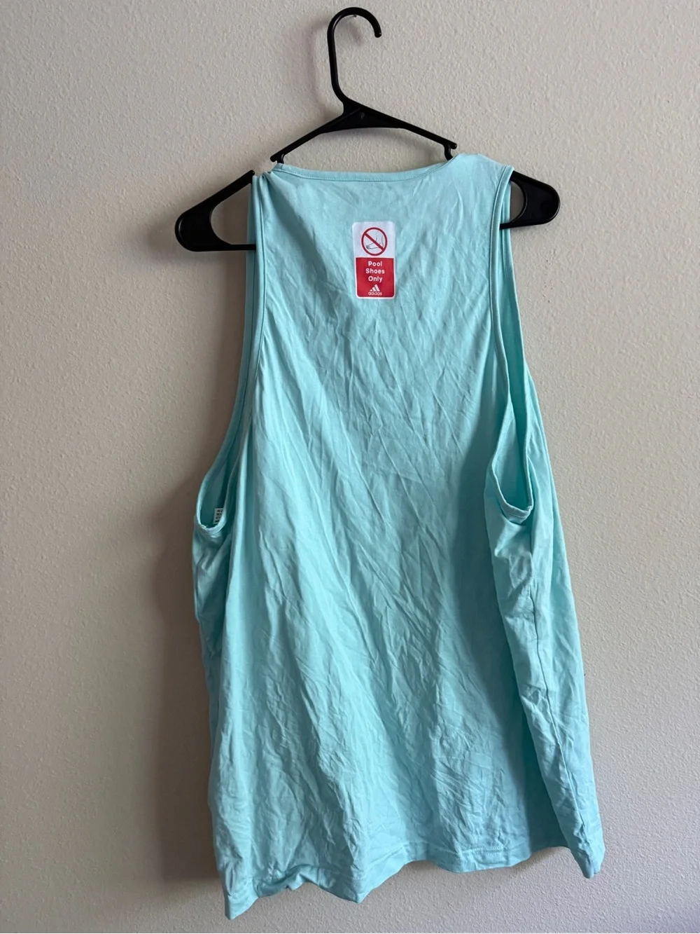 adidas Light Aqua Tank Cover-Up with Red Logo
